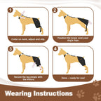 Dog Hip Brace with Heat & Vibration, Patent Pending（Female Dog, XXL)