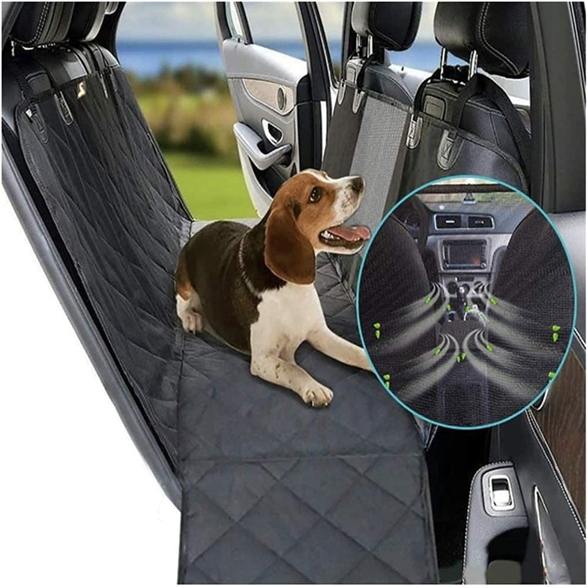 Dog Seat Cover for Back Seat, Waterproof Dog Car Seat Covers with Mesh Window, Scratch Prevent Antinslip Dog Car Hammock, Car Seat Covers for Dogs