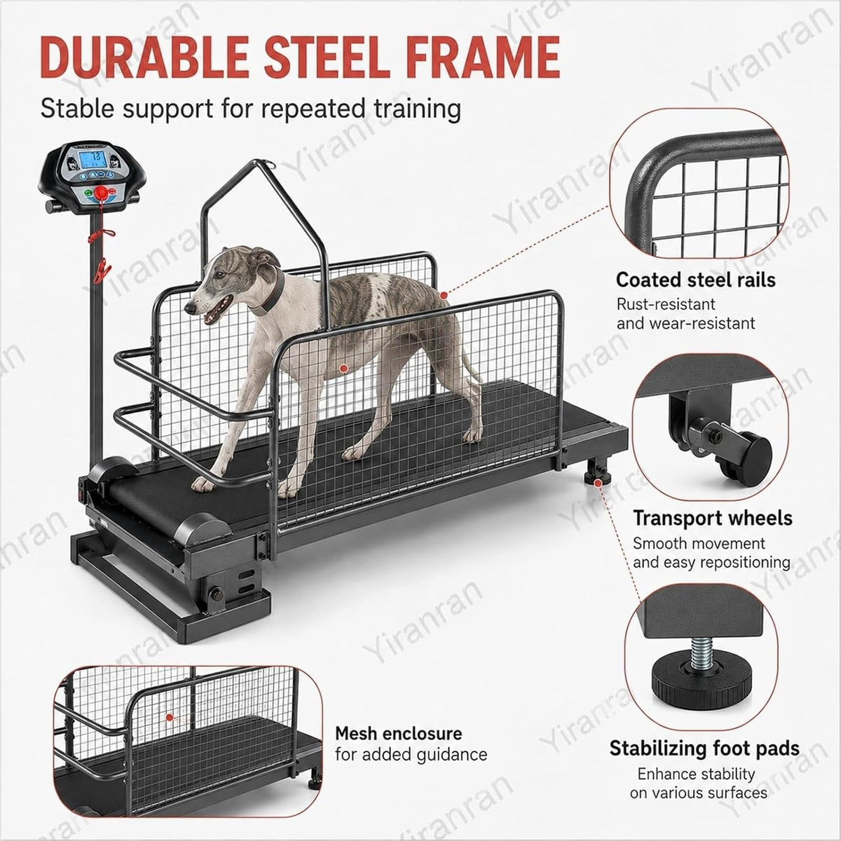 Dog Treadmill with LCD Display Dog Slat Mill