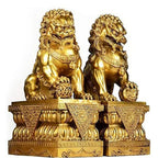Large Size Wealth Fu Foo Dogs A Pair of Feng Shui Decor Guardian Lion Statues,to Ward Off Evil Energy Congratulatory Best Housewarming Gift