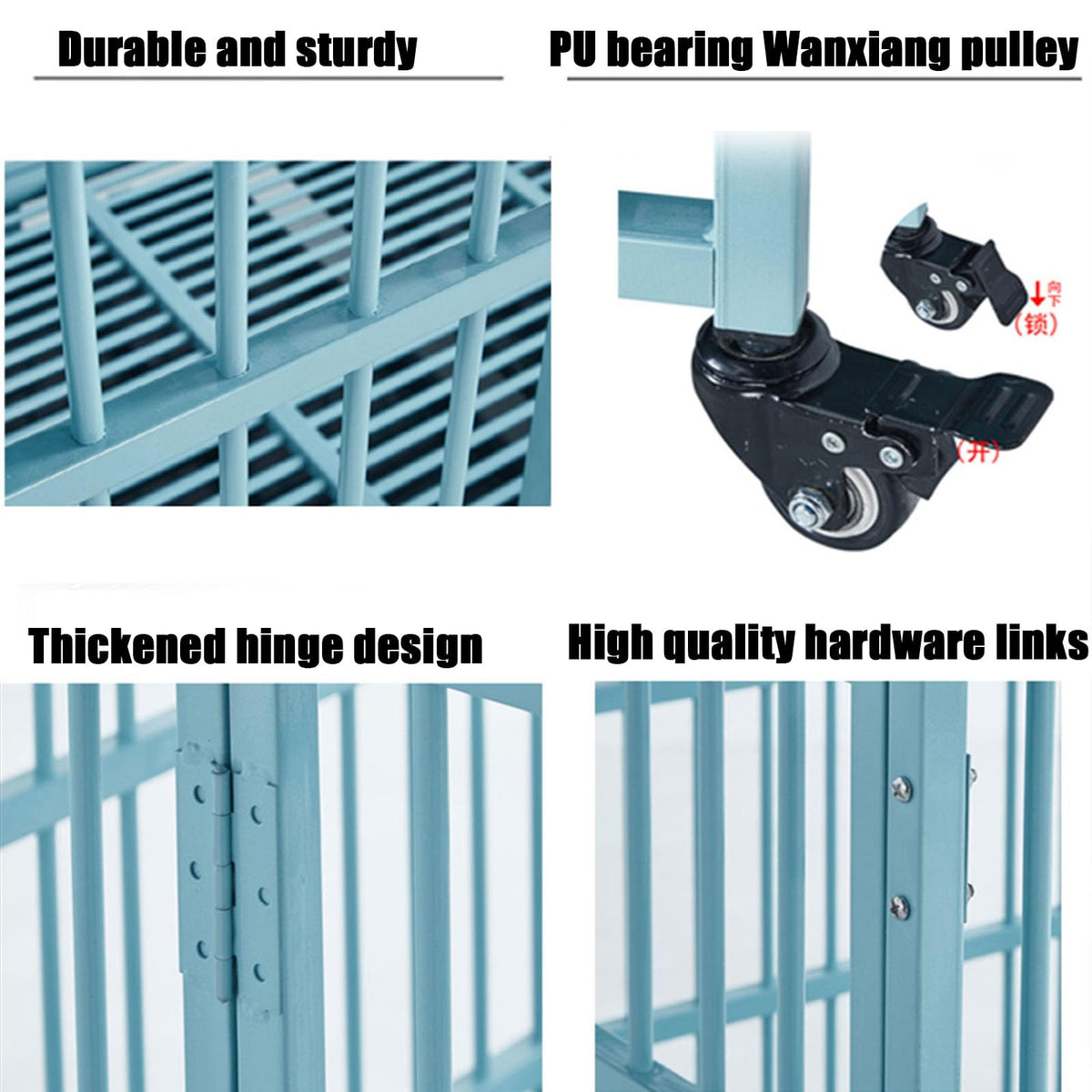Folding Pet Cage Indoor with Toilet Large Dog Cage Suitable for Indoor and Outdoor Pet Housing Dog House,