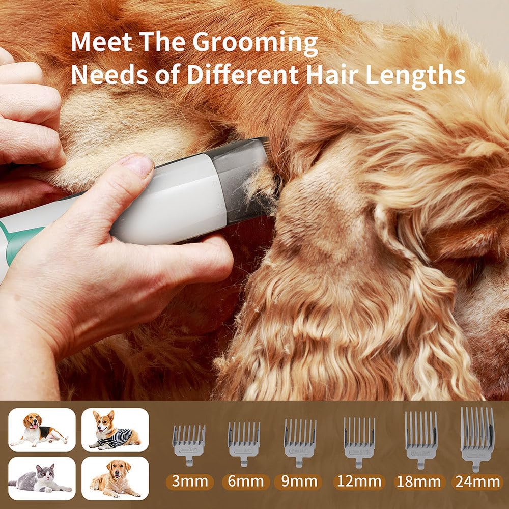 Dog Grooming Kit, 13000Pa Strong Pet Grooming Vacuum, 1L Dust Cup Dog Brush Vacuum With 6 Pet Grooming Tools For Dogs Cats Shedding Grooming