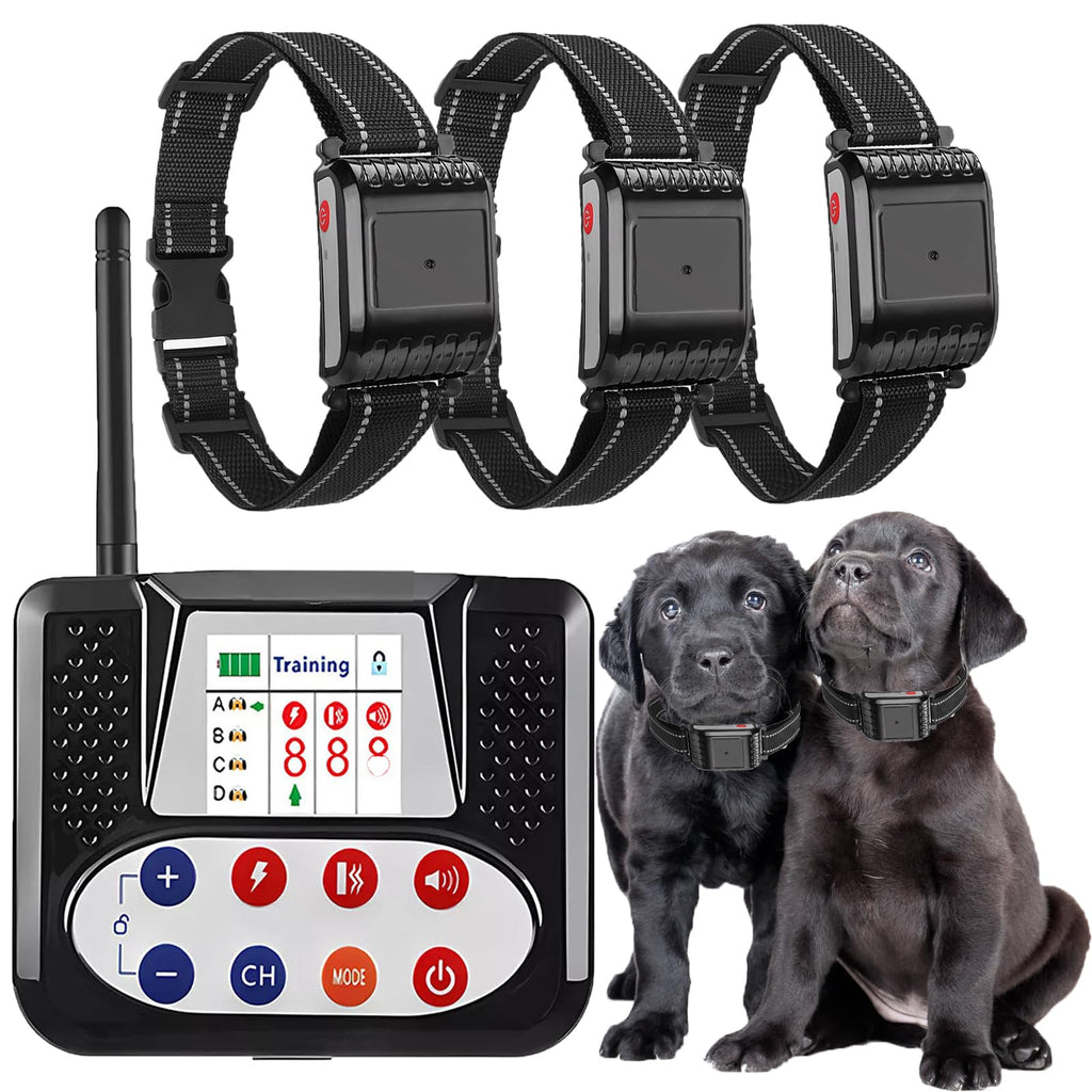 Dog Wireless Fence, Electric Pet Containment System, Waterproof and Rechargeable Training Collar Receiver, Vibration & Shock, With Accurate 2.4G Signal, Safe Effective for Stubborn Dogs,for4dogs