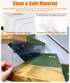 L-Shaped Under Couch Blocker for Pets/Toys/Cats, 8 Pack Adjustable Stair Gap Blockers, Clear Plastic Bed Bottom Guards with Adhesives(100x25 cm (39x9.8 in))