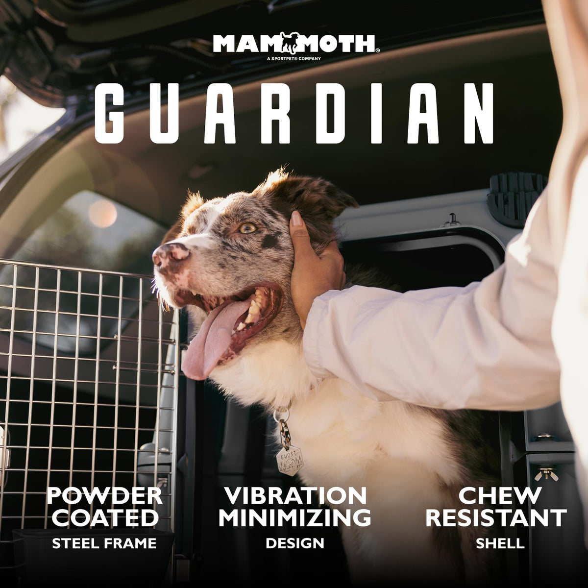 Mammoth Guardian Dog Kennel 36" Heavy Duty Travel & Outdoor Crate for Puppies, Small, Medium & Large Dogs, Secure 3 Bolt Lock, Adventure Ready for Hunting, Camping & Offroad – Gunmetal Gray
