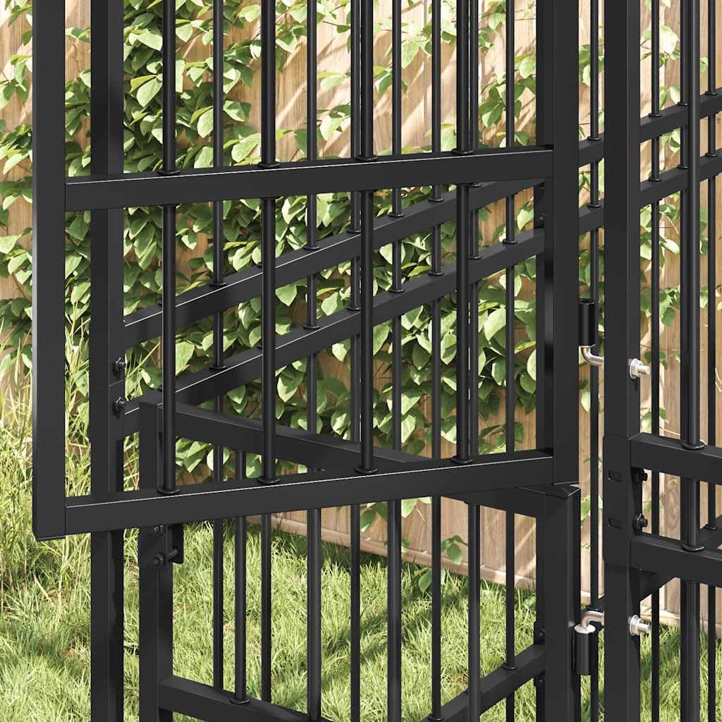 Steel Outdoor Dog Kennel with Roof 119 ft²