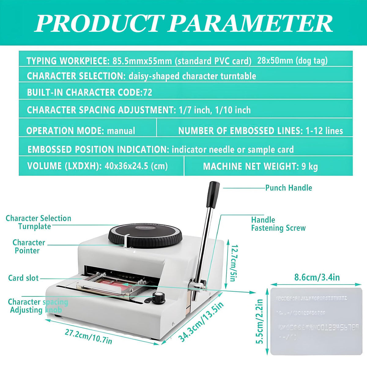 Custom Dog Tag Embosser Machine - 72 Character PVC Card Tool with 30 Aluminum Tags - Ideal for Personalized Pet ID Tags and Identification Cards
