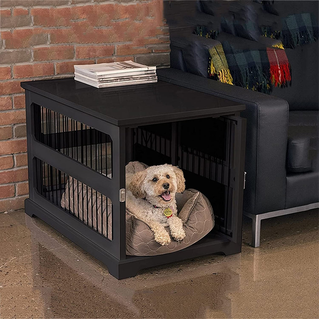 pet Crate Multi-Functional Pet Cage Crate, Indoor Dog Crate Furniture, End Table with Safety Lock, Pet Home Dog Kennel for Small and Medium Dog (Color : Schwarz)