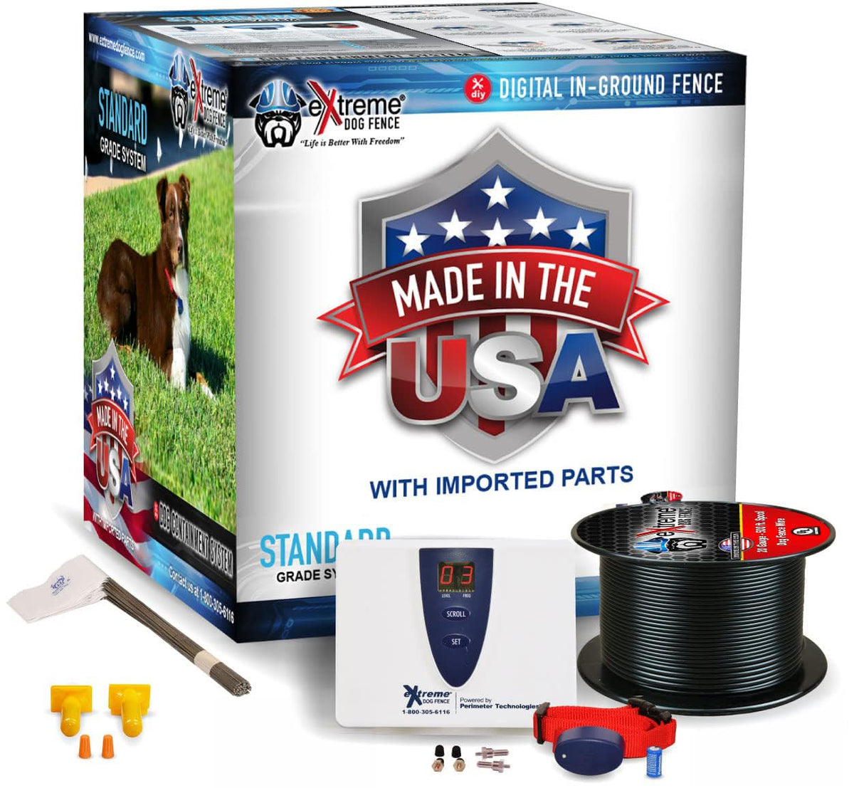 Underground Electric Dog Fence Kit, Standard, 1-Dog, 500 ft, DIY Install