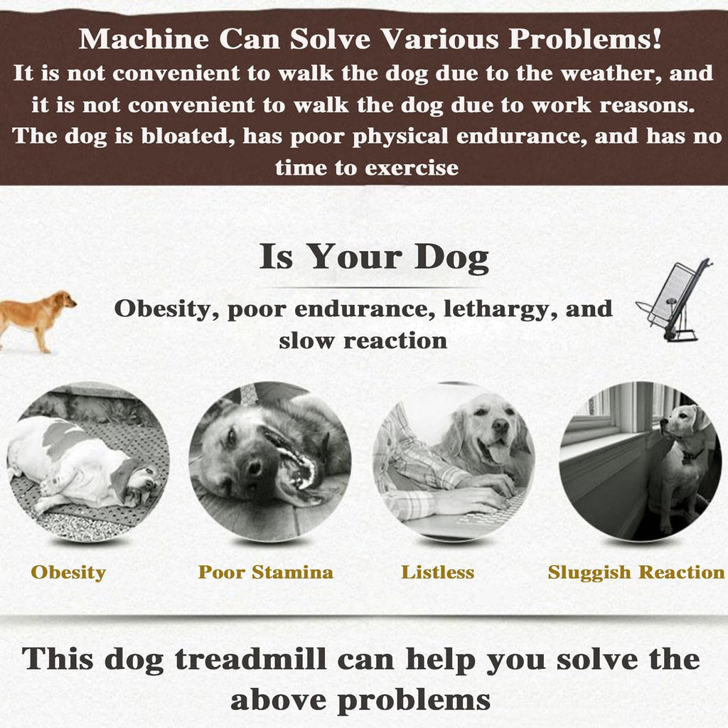 Large Medium Dogs Dog Treadmill,Pet Running Machine Exercise Equipment, LCD Display Scree,0.8-12 Km/H Speed,Indoor & Outdoor Training,Up 220LB