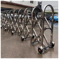Retractable Mobile Barricade - Adjustable Stainless Steel Security Barrier with Wheels - Durable Vehicle Entry Gate (Red 0.9x9m) - Portable Safety Solution for Event Control