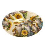 Donut Dog Bed for Small Dogs & Cats - Gnomes with Sunflowers Calming Anti-Anxiety Pet Bed with Non-Slip Base, Removable & Machine Washable, 22"