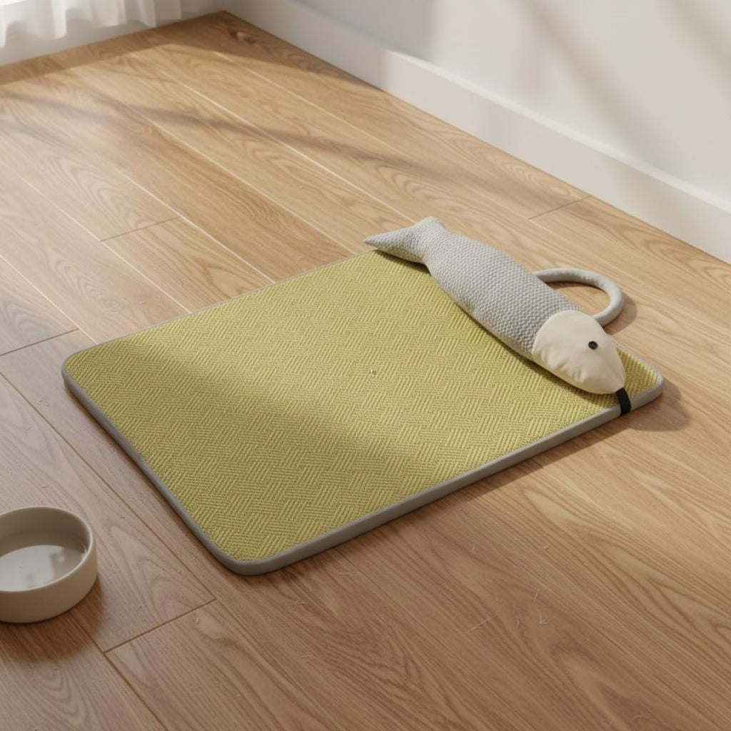 Dog Cooling Bed Fiber-Resistant-Resistant Washable Pet Sleeping Pad Removable Cover Cooling Pet Mat for Summer, Indoor, XL 90x72cm, Style to 1