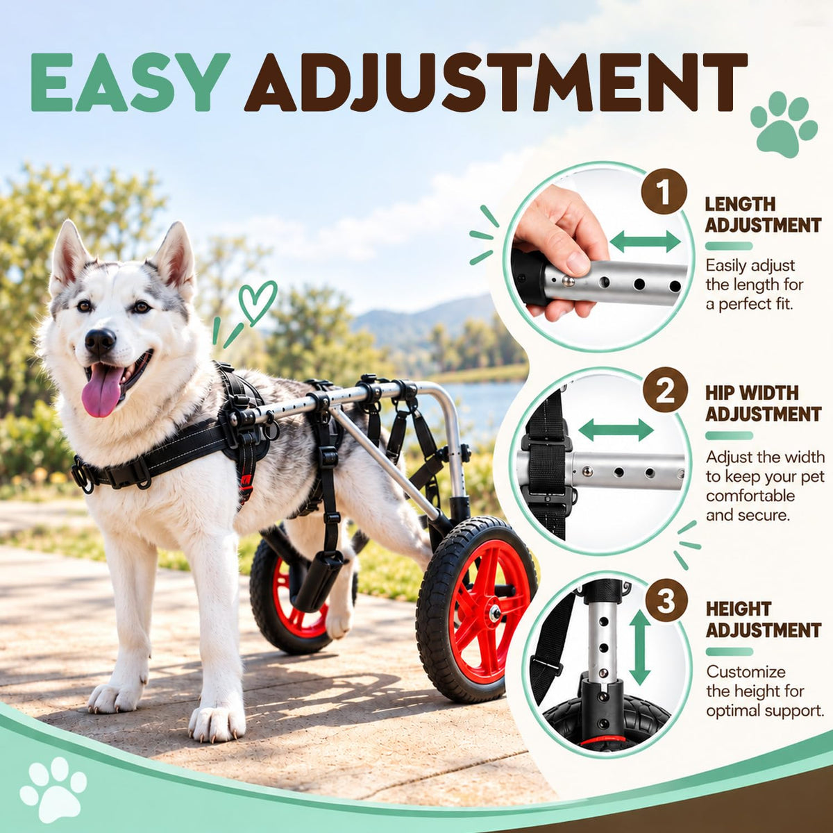 Dog Wheelchair for Back Legs - Dog Wheelchair K9 Orthopedic Surgeon Designed & Tested - Adjustable Lightweight All-Terrain Wheels for Dogs Back Legs - Mobility Cart by Best Friend Mobility - X-Large