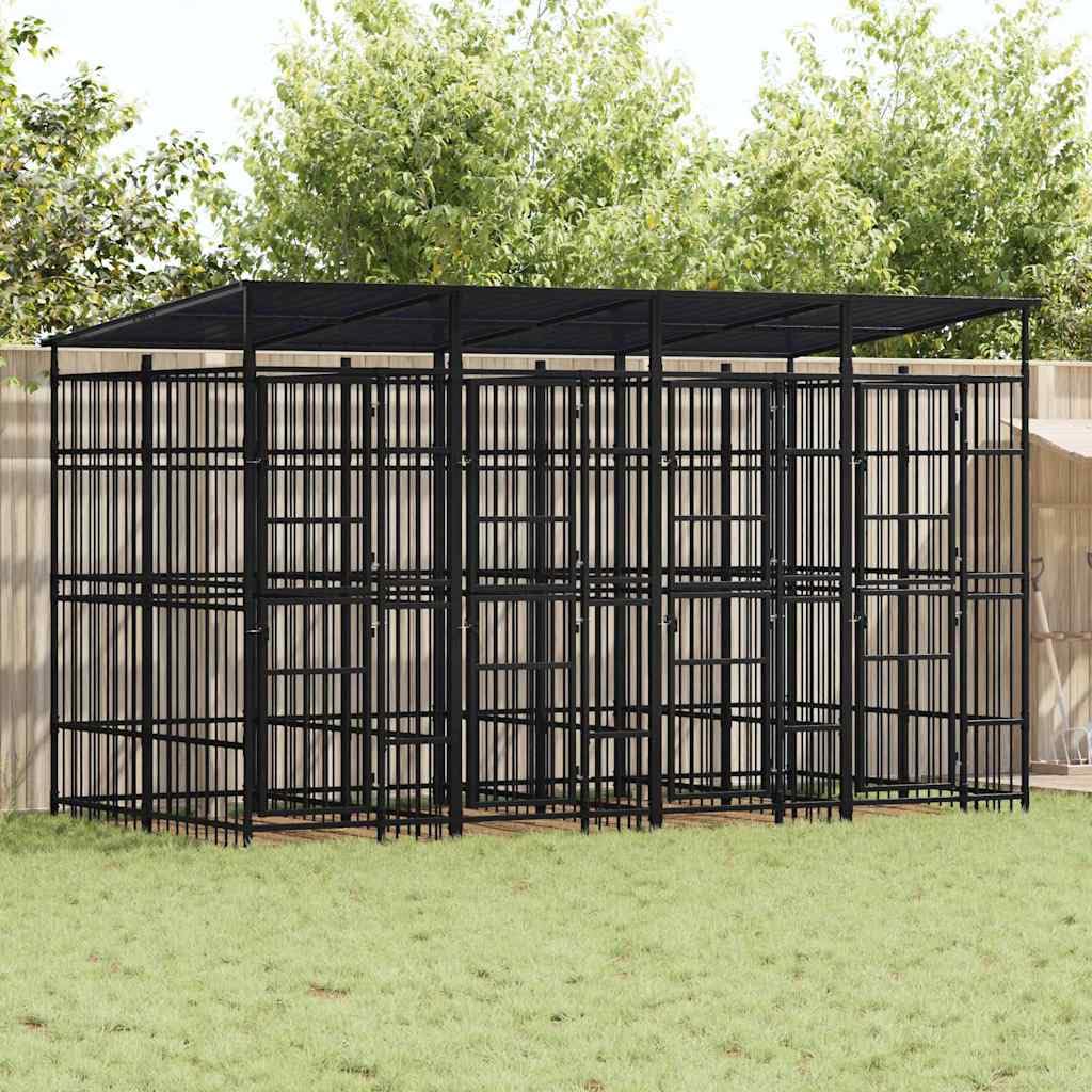Metal Dog Kennel - Outdoor Exercise Playpen for Pets - 191.7x78.7in