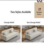 Cat Scratch Resistant Faux Leather Storage Sofa