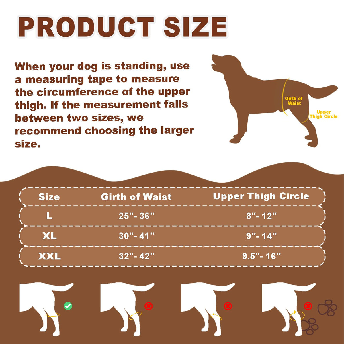 Dog Hip Brace with Heat & Vibration, Patent Pending（Female Dog, XXL)