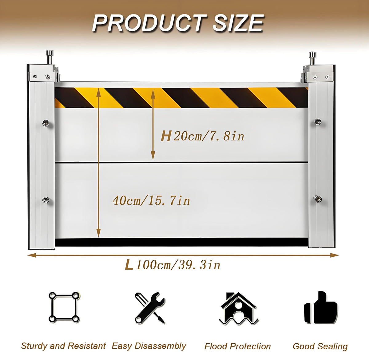 Flood Barriers for Home Exterior - Aluminum Alloy Outdoor Quick Dam Garage Doors Water Barriers for Flooding,H55 Inch/L12FT