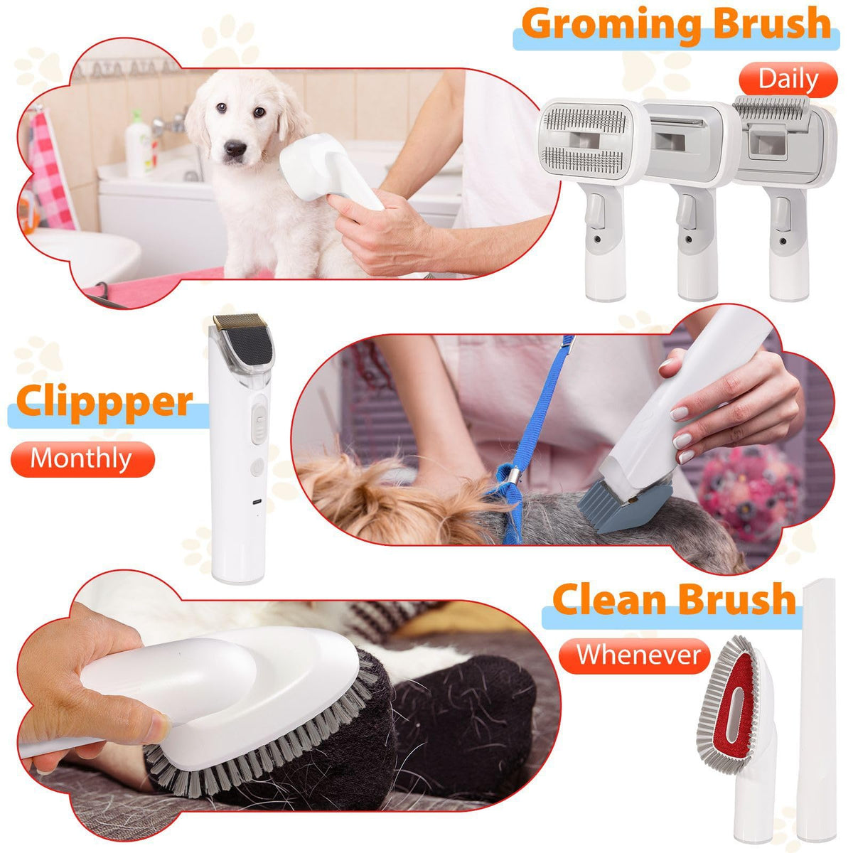 Pet Grooming Vacuum Kit for Dogs