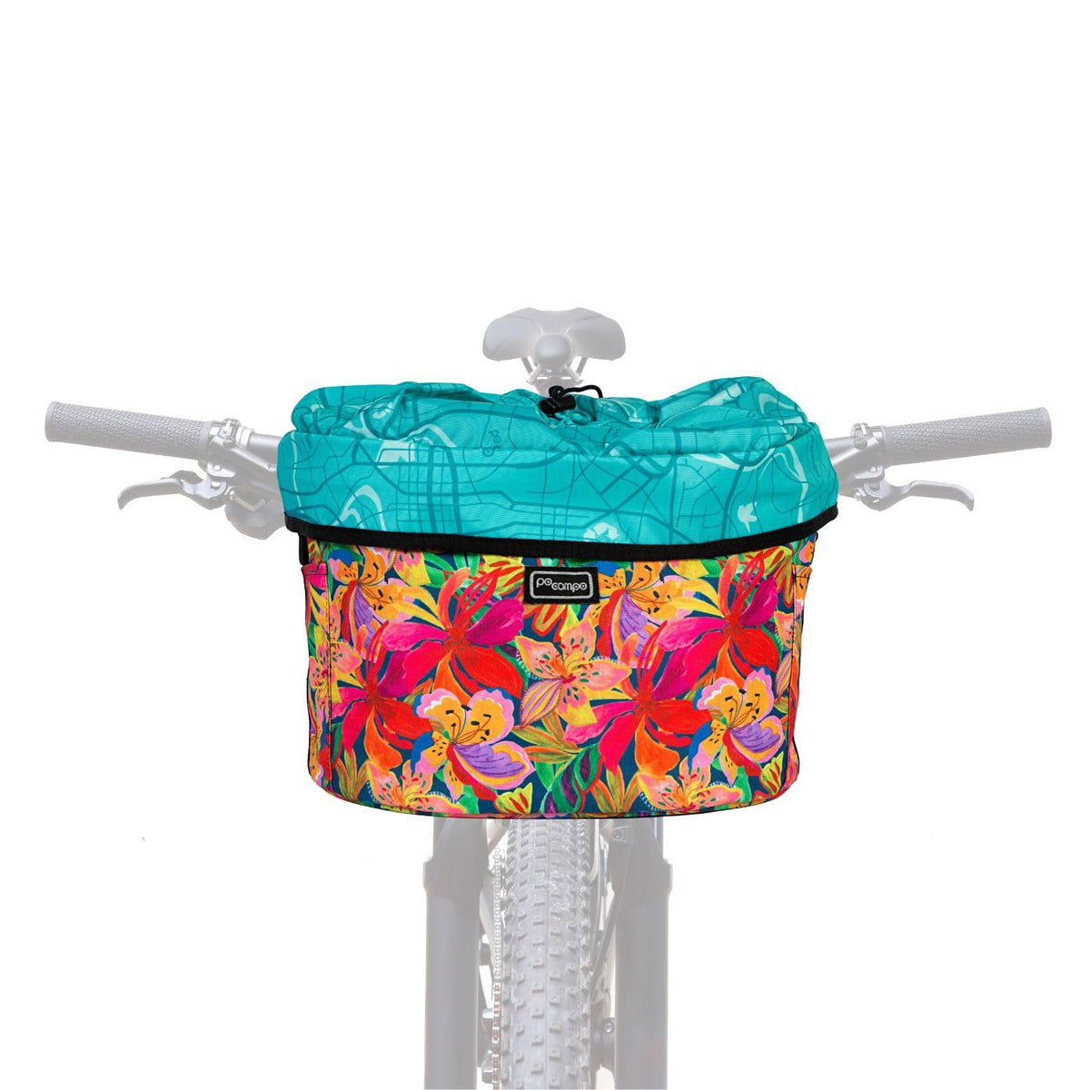 Po Campo Pinellas Bike Basket – Large Bicycle Basket for Pets or Storage – Sturdy Handlebar Bag for Cycling with Your Dog – Removable Shoulder Strap to Use as Tote