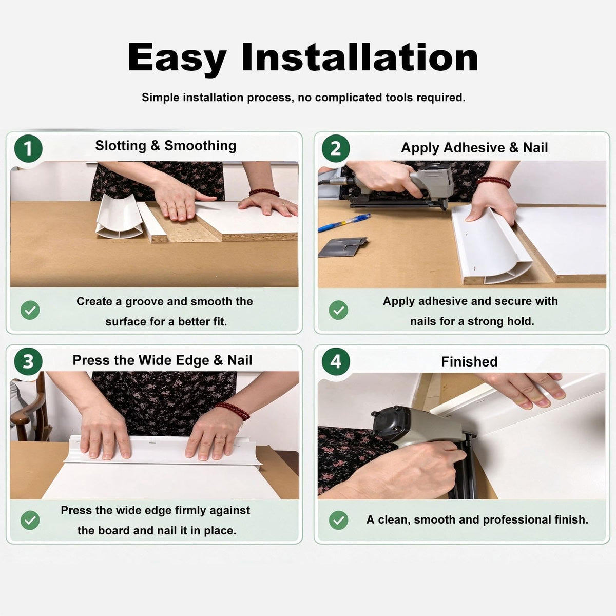 Recessed Display Cabinet Trim with Internal Support Rib, PVC