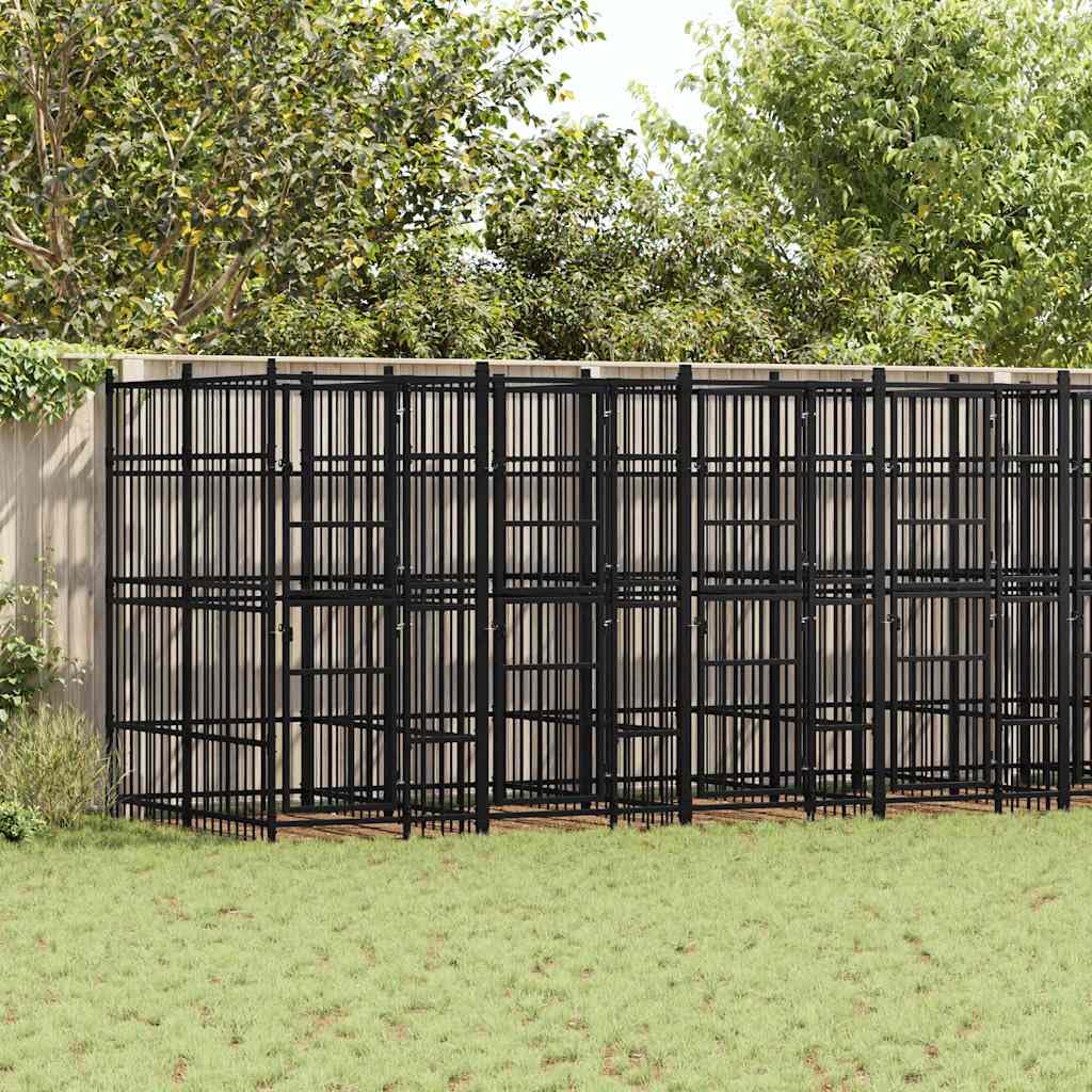 Steel Dog Kennel 138.9 ft Powder Coated Outdoor