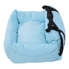 Dog Car Seat, Enhanced Safety Breathable Fabric Puppy Car Seat, Portable Dog Bed with Safety Leash Side Storage Pockets Detachable Washable for Small Medium Dogs and