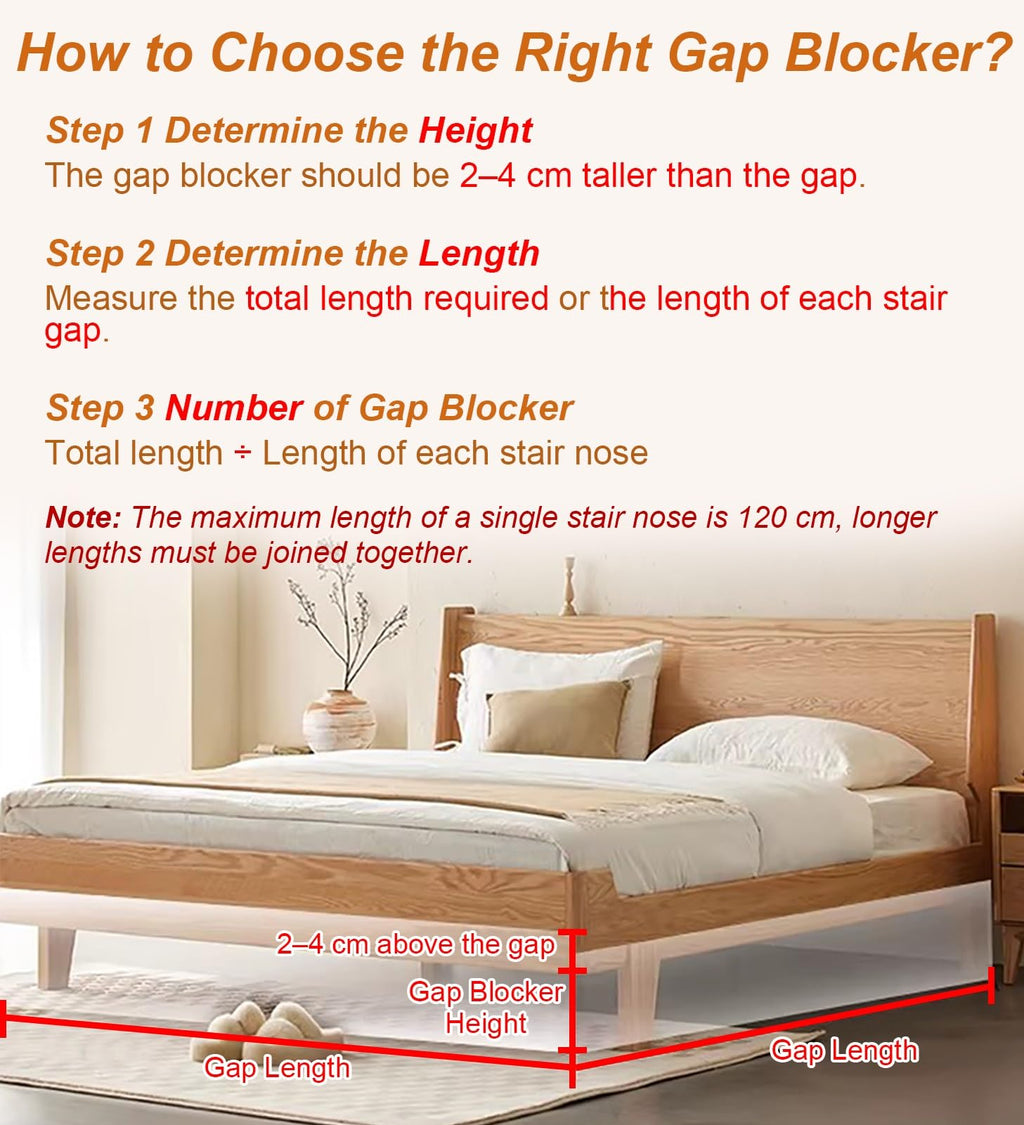 L-Shaped Under Couch Blocker for Pets/Toys/Cats, 8 Pack Adjustable Stair Gap Blockers, Clear Plastic Bed Bottom Guards with Adhesives(100x25 cm (39x9.8 in))