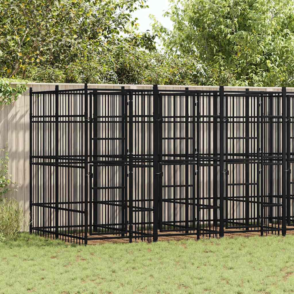 Outdoor Dog Kennel, Powder-Coated Steel Pet Exercise Play Pen