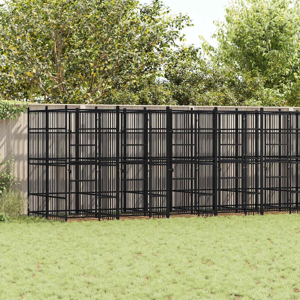 Steel Dog Kennel 138.9 ft Powder Coated Outdoor