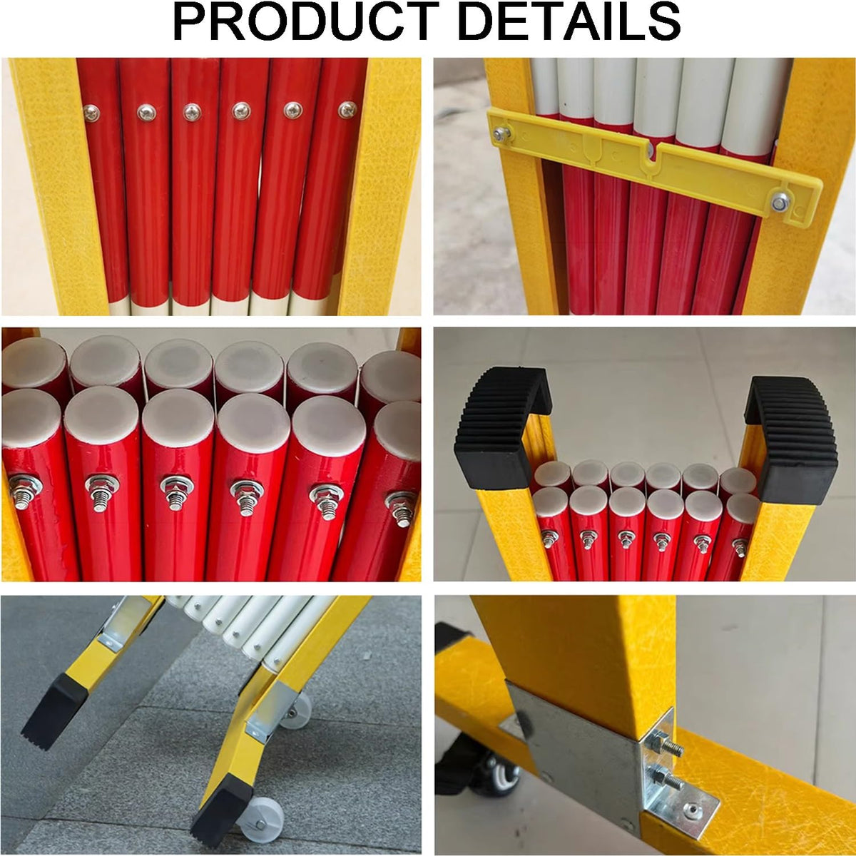 Portable Retractable Folding Barrier Mobile Scissor Gate Traffic Fence for Road Construction Durable Outdoor Safety Barrier - Easy Setup & Highly Visible,Red White-1.2x8m