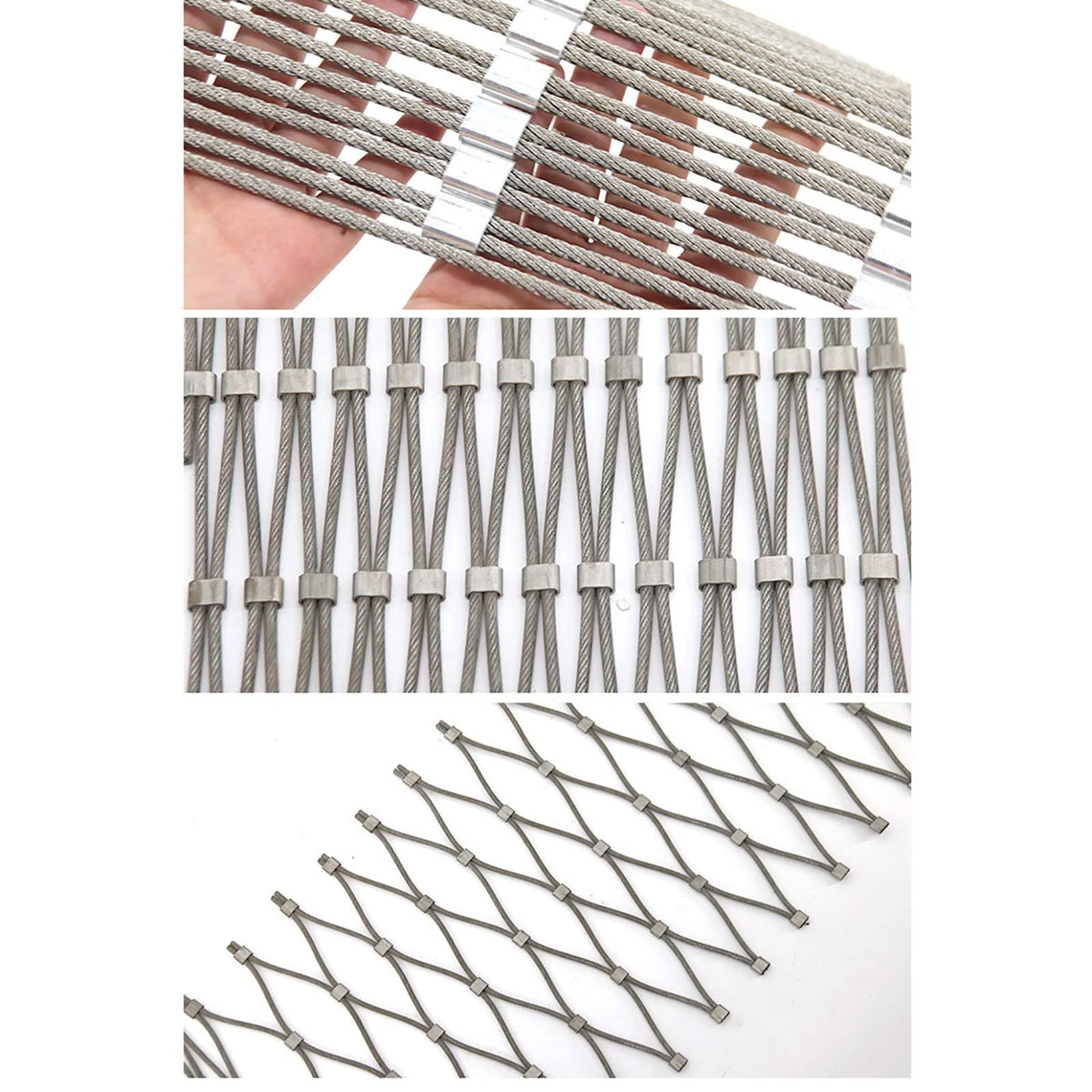 Heavy Duty Metal Mesh Safety Net for Outdoor Railings & Balconies, 2.5x15m (8.2x49.2ft), Fine Mesh Protector for Kids & Pets, Durable & Weather-Resistant