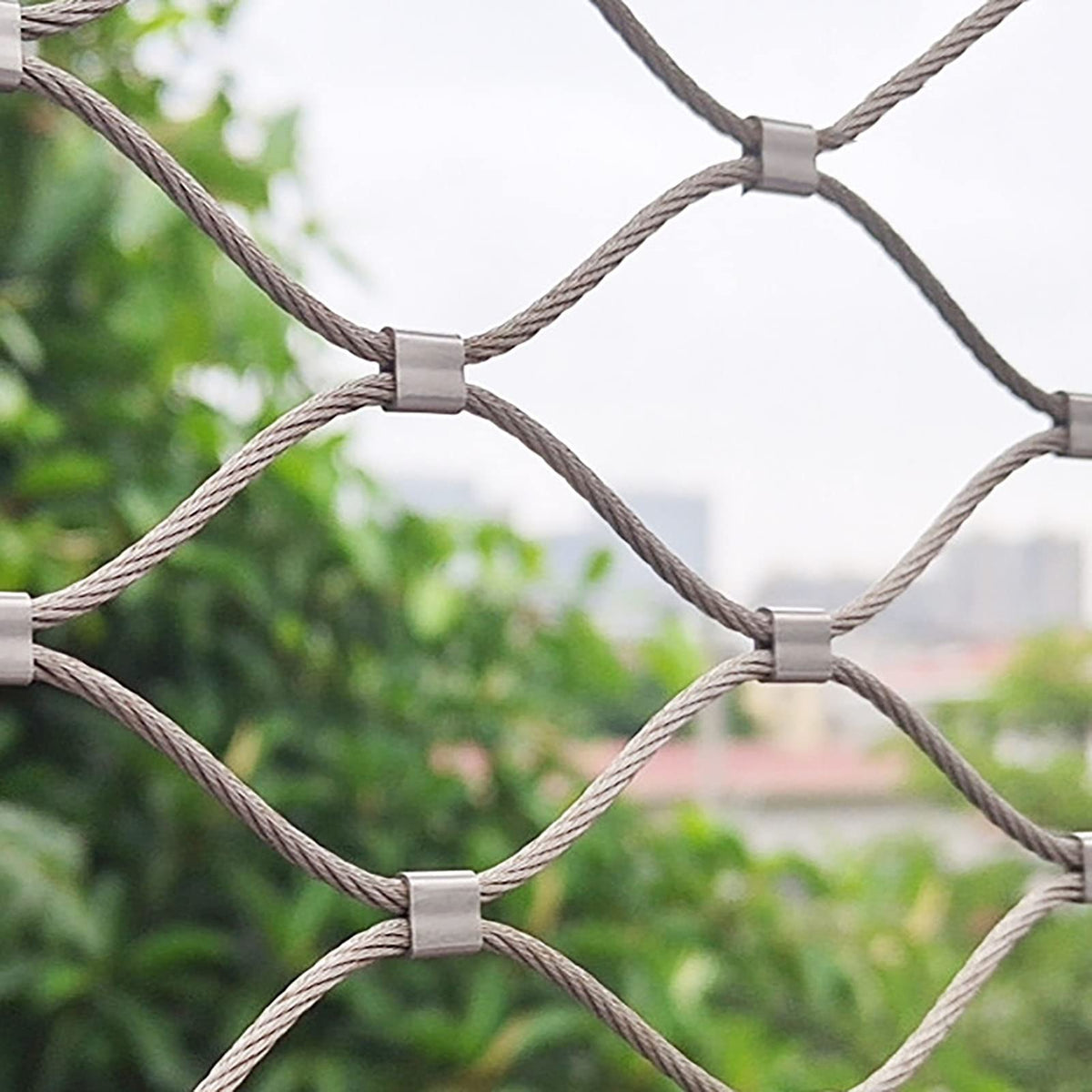 Heavy Duty Metal Mesh Safety Net for Outdoor Railings & Balconies, 2.5x15m (8.2x49.2ft), Fine Mesh Protector for Kids & Pets, Durable & Weather-Resistant
