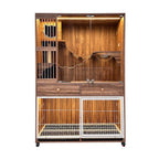 Wood Cat and Dog Kennel Integrated Cage Condo