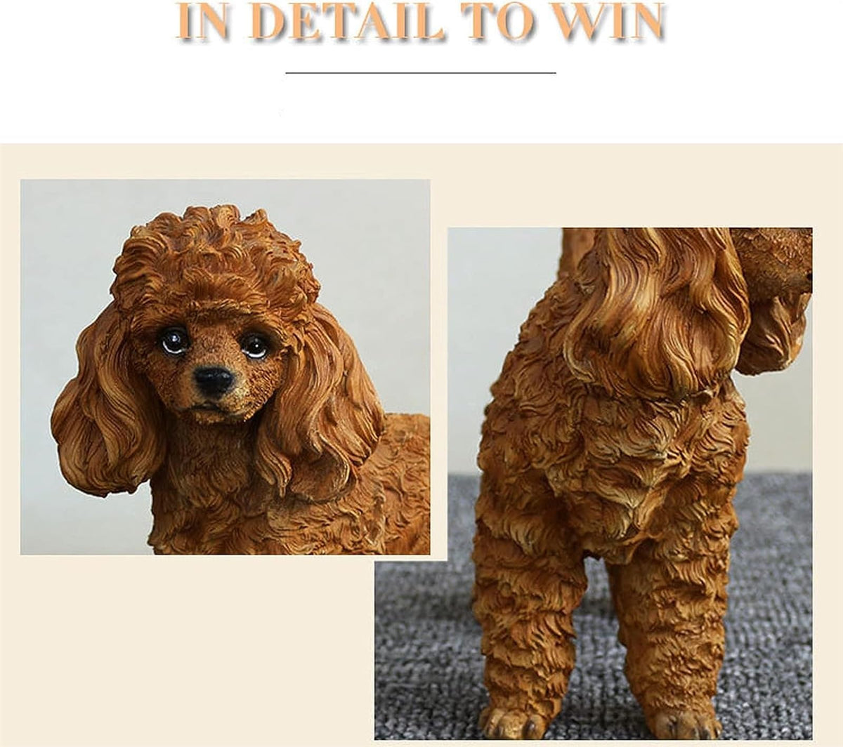 Simulation Dog Figurines Garden Animal Outdoor Ornaments Memorial Dog Decor Statue Resin Sculpture Waterproof Decorated in Grass Terrace, Teddy a