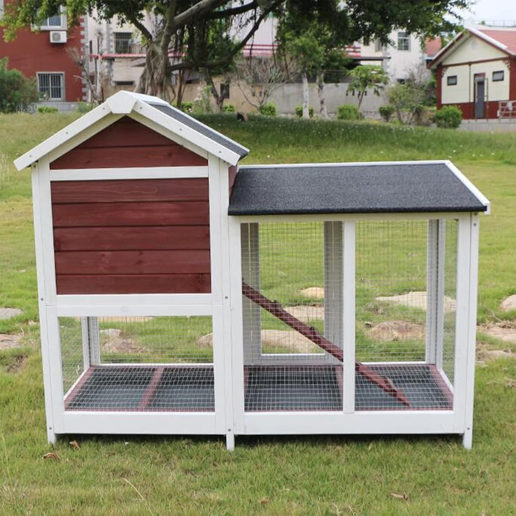 Double-Storey Pet Villa with Pull-Out Tray for Indoor and Outdoor Use,