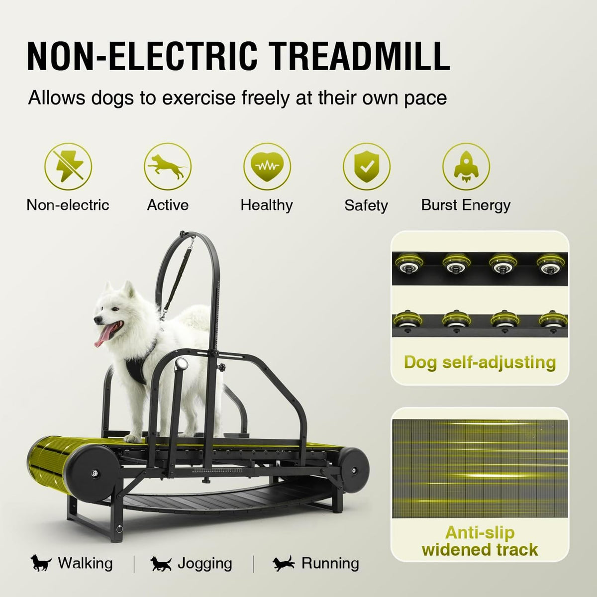 Dog Treadmill for Large Medium Dogs,Adjustable Ramp Canine Running Slatmill Machine with Pedometer for Exercise & Healthy & Fit Pet Life,Indoor Outdoor Home use,300LBS(Large)