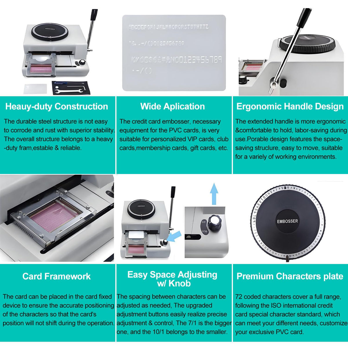 Custom Dog Tag Embosser Machine - 72 Character PVC Card Tool with 30 Aluminum Tags - Ideal for Personalized Pet ID Tags and Identification Cards