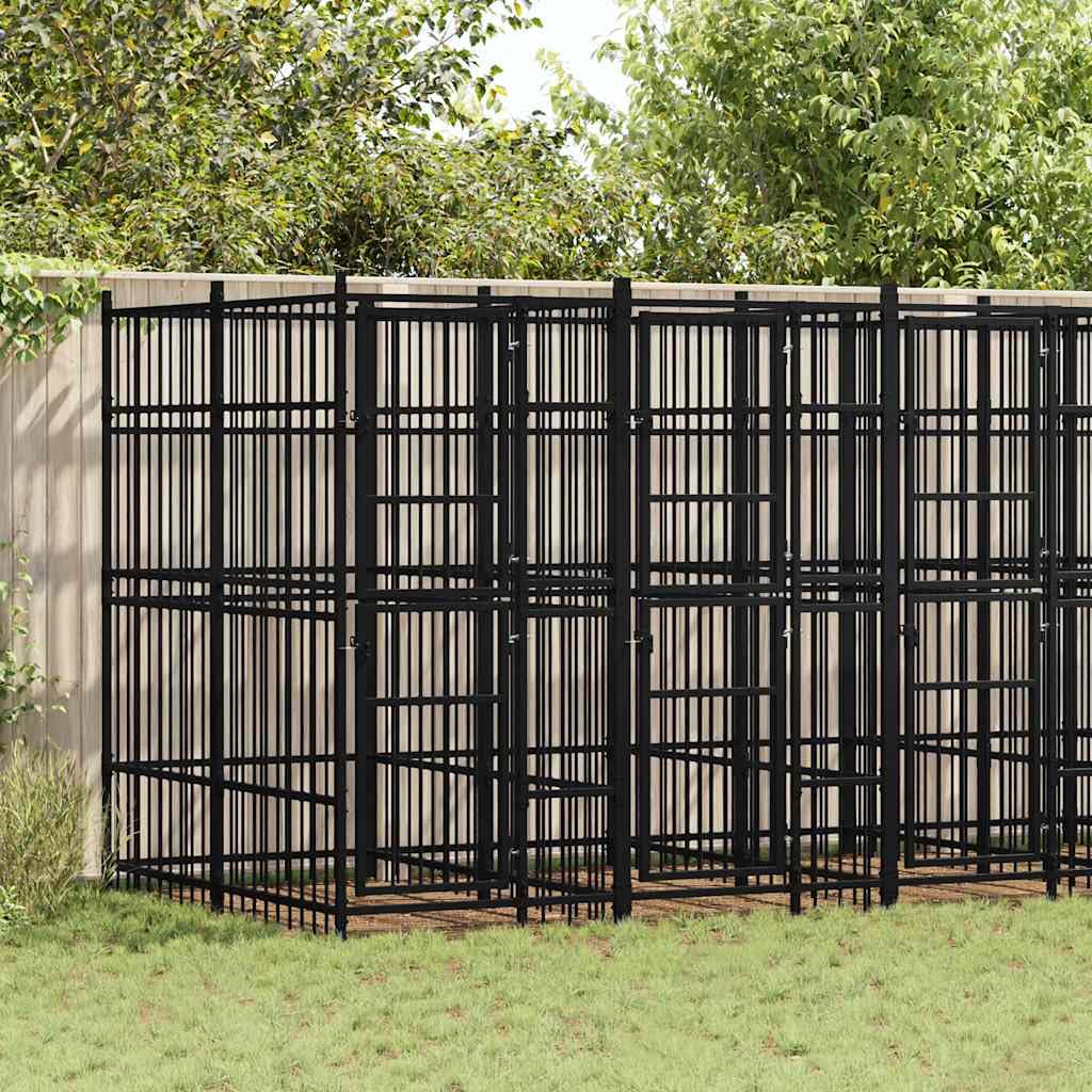 Steel Dog Kennel 138.9 ft Powder Coated Outdoor