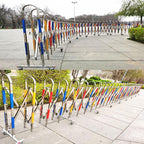 Expandable Barricade for Driveway Expandable Barricade Stainless Steel, Industrial Mobile Safety Barrier Gate with Casters, Retractable Traffic Fence for Supermarket School Road(4.