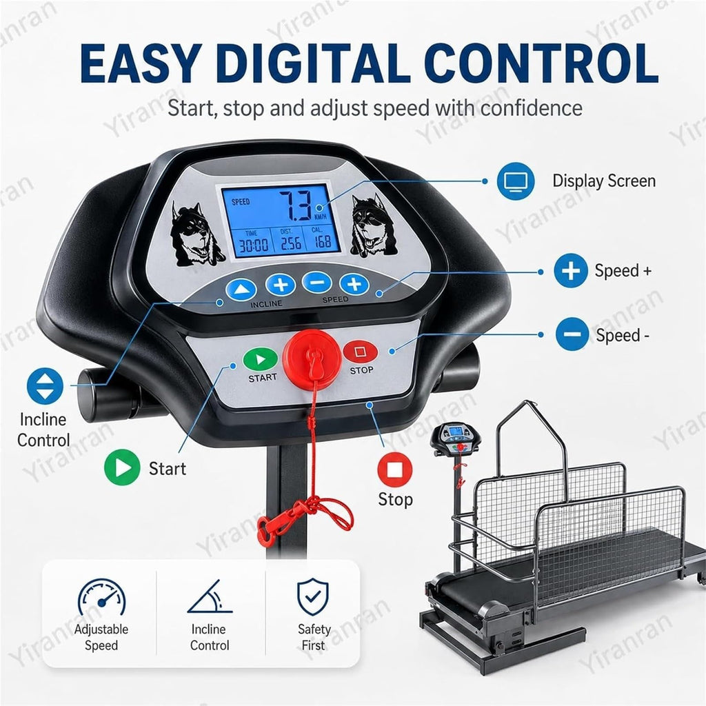 Dog Treadmill with LCD Display Dog Slat Mill