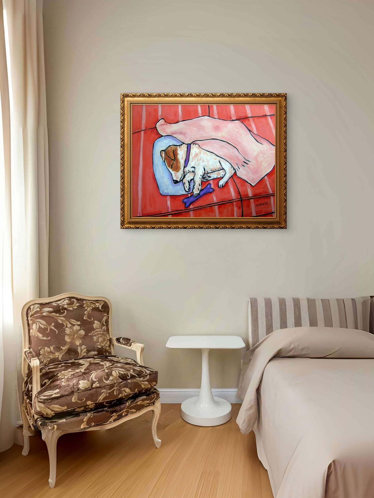 SCHMETZPETZ Sleeping Jack Russell Terrier Fine Art Print - Dog Wall Decor