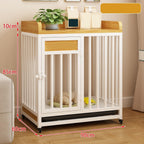 Dog Kennel White/Black Dog Crate Pet Indoor Small & Medium with Litter Box Thickened & Reinforced Home Kennel for Home Use(White)