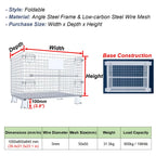 Foldable Wire Storage Cage with Front Drop Door - Open-Top Metal Mesh Crate for Pets, Storage, and Organization - Heavy Duty, Portable, and Versatile Design