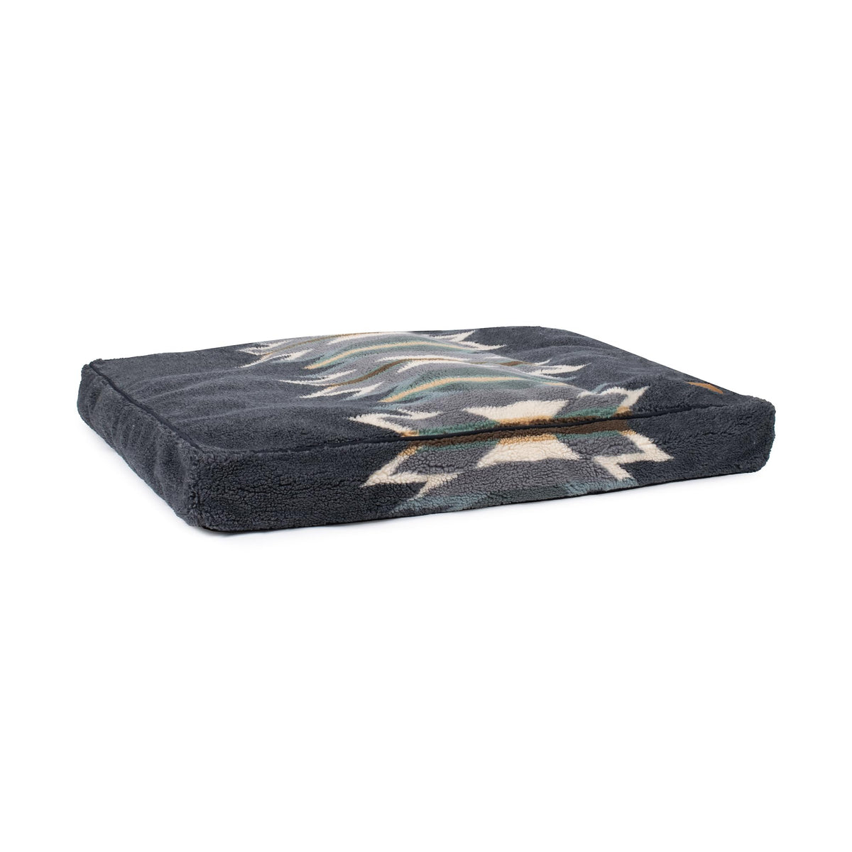 Pendleton Berber Dog Bed, Plush Pet Napper with Faux Suede Reverse and Removable Washable Cover, Rectangle Pet Bed, Large, Harding Tonal Natural