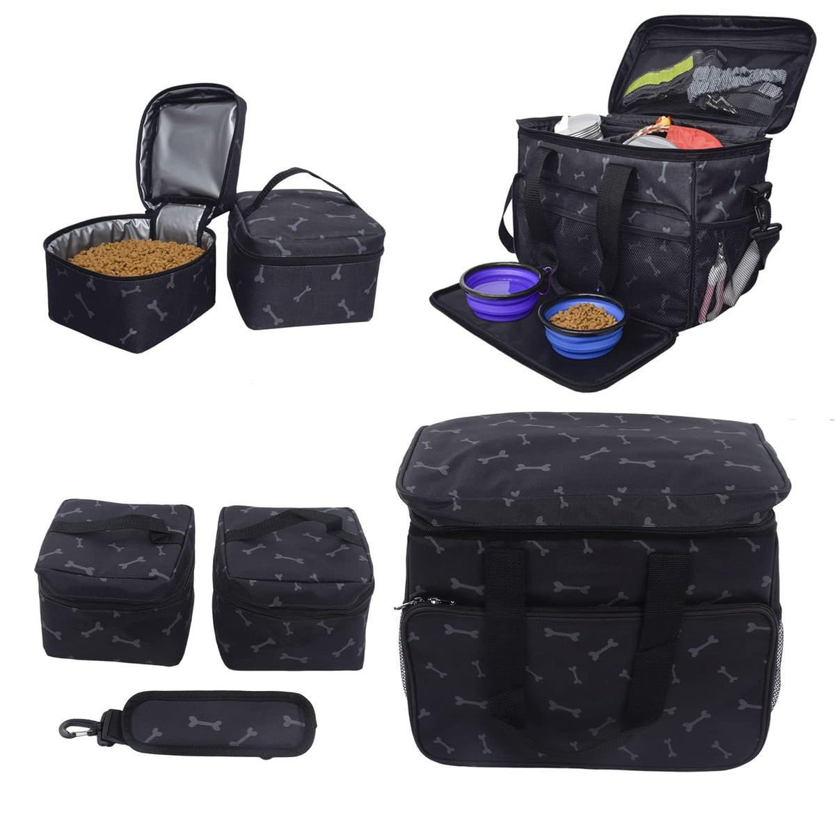 Dog Travel Bag with Multifunction Pockets, Lightweight Oxford Cloth Carrier for Hiking and Outdoor