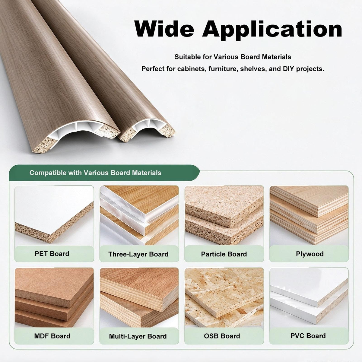 Recessed Display Cabinet Trim with Internal Support Rib, PVC