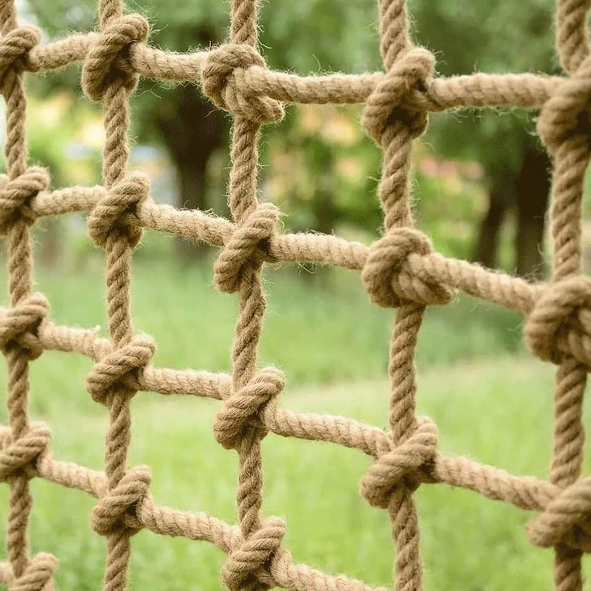 Kids Safety Net, 8mm Thick Hemp Rope Net with 12cm Grid Spacing, 1x1m Child Safety Net for Garden & Playground – Durable, Secure Protection for Kids and Pets