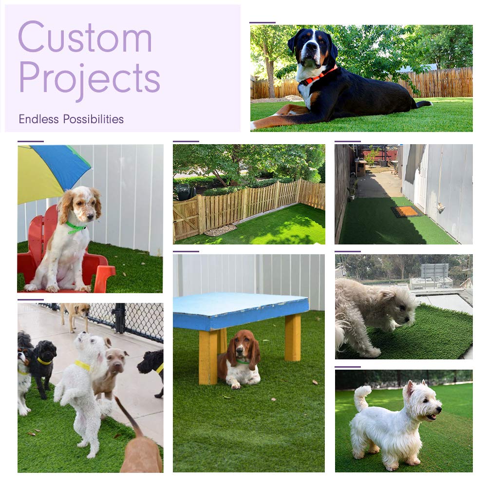 15 x 55 Feet Artificial Grass Mat for Dogs [Deluxe Realistic Synthetic Pet Turf Rug, Fake Grass Carpet for Puppy Potty Training Patch, Indoor or Outdoor Pee Pads]