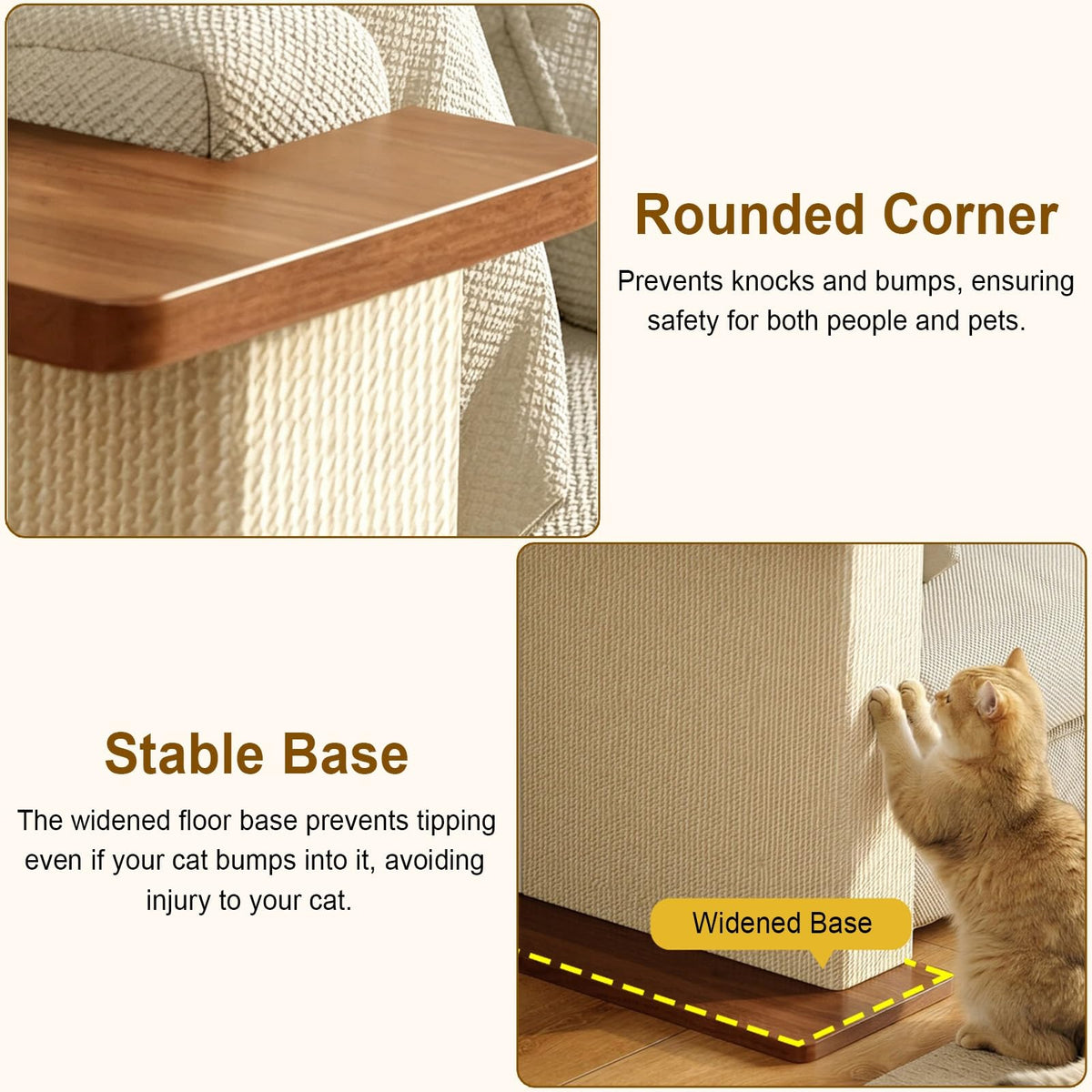 Multi-Functional Cat Scratcher Sofa Side Table with Storage Space - Stylish Pet Furniture, Durable Scratch Post, Ideal for Cats & Home Decor